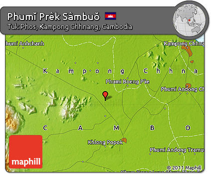 Physical Map of Phumĭ Prêk Sâmbuŏ