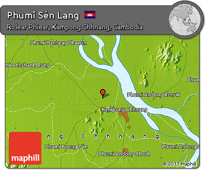 Physical Map of Phumĭ Sên Lang