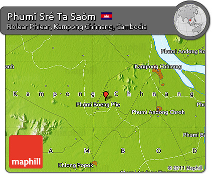 Physical Map of Phumĭ Srê Ta Saôm