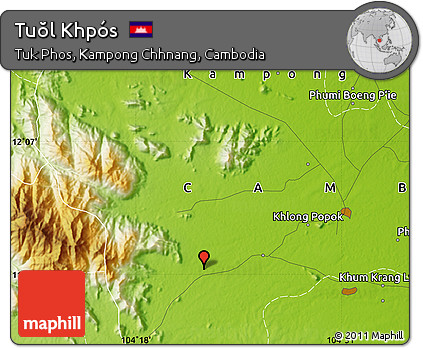 Physical Map of Tuŏl Khpós