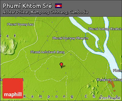 Physical Map of Phumĭ Khtôm Srê