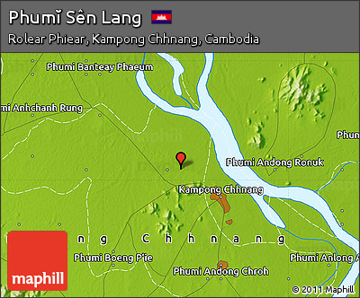 Physical Map of Phumĭ Sên Lang