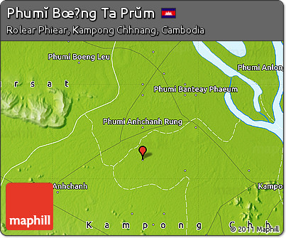 Physical Map of Phumĭ Bœ̆ng Ta Prŭm