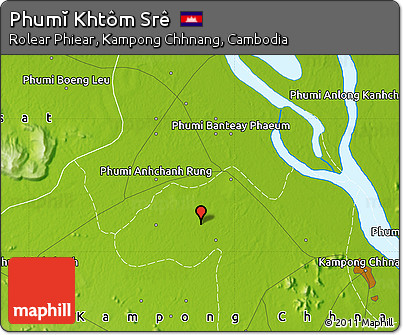 Physical Map of Phumĭ Khtôm Srê
