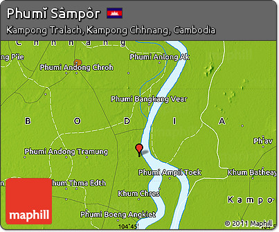 Physical Map of Phumĭ Sâmpôr
