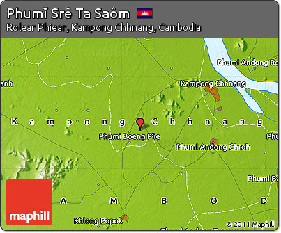 Physical Map of Phumĭ Srê Ta Saôm