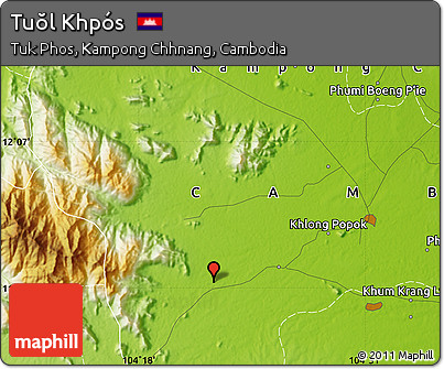 Physical Map of Tuŏl Khpós
