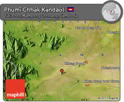 Satellite Map of Phumĭ Chhâk Kândaôl