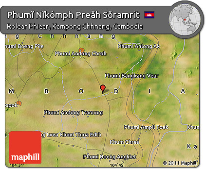 Satellite Map of Phumĭ Nĭkômph Preăh Sŏramrit