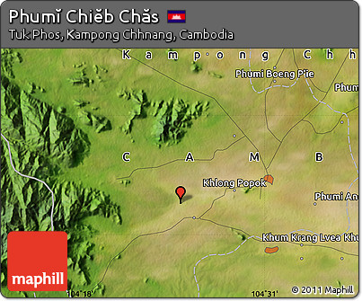 Satellite Map of Phumĭ Chiĕb Chăs