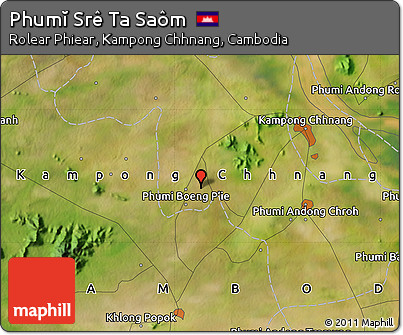 Satellite Map of Phumĭ Srê Ta Saôm