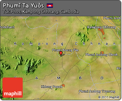Satellite Map of Phumĭ Ta Yuŏs
