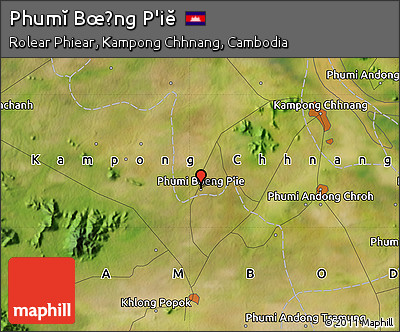 Satellite Map of Phumĭ Bœ̆ng P'iĕ