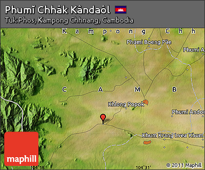 Satellite Map of Phumĭ Chhâk Kândaôl