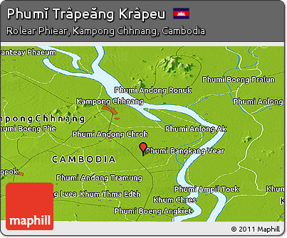 Physical Panoramic Map of Phumĭ Trâpeăng Krâpeu