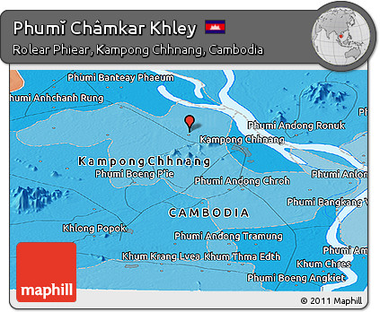 Political Panoramic Map of Phumĭ Châmkar Khley