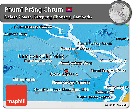 Political Panoramic Map of Phumĭ Prăng Chrum