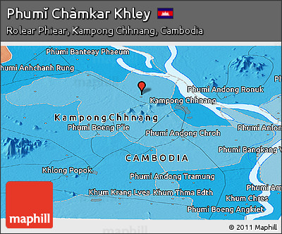 Political Panoramic Map of Phumĭ Châmkar Khley