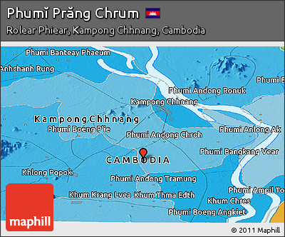 Political Panoramic Map of Phumĭ Prăng Chrum