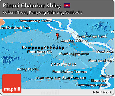 Political Panoramic Map of Phumĭ Châmkar Khley