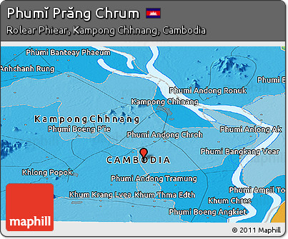 Political Panoramic Map of Phumĭ Prăng Chrum