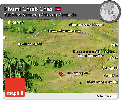 Satellite Panoramic Map of Phumĭ Chiĕb Chăs