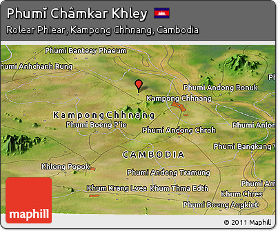 Satellite Panoramic Map of Phumĭ Châmkar Khley