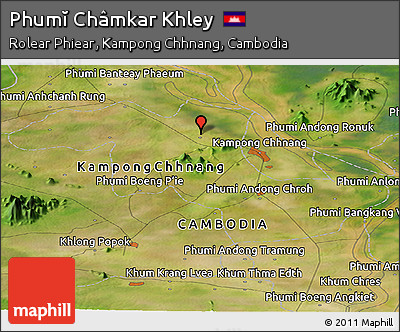 Satellite Panoramic Map of Phumĭ Châmkar Khley