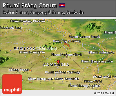 Satellite Panoramic Map of Phumĭ Prăng Chrum