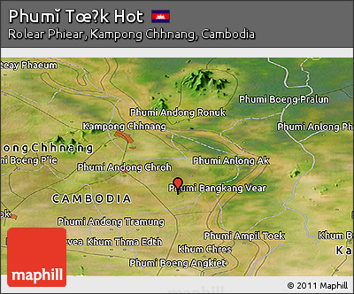 Satellite Panoramic Map of Phumĭ Tœ̆k Hot