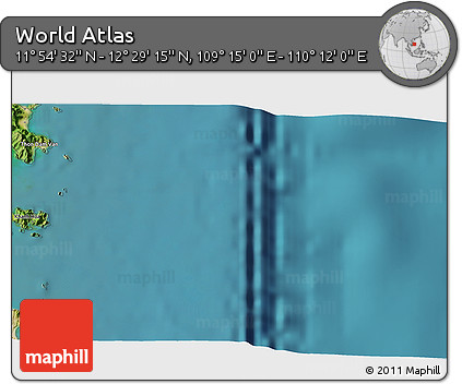 Satellite 3D Map of the Area around 12° 11' 54" N, 109° 43' 29" E