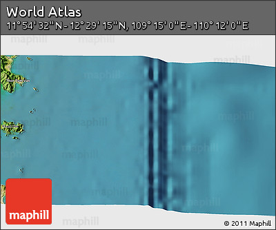 Satellite 3D Map of the Area around 12° 11' 54" N, 109° 43' 29" E