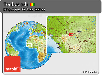 Physical Location Map of Touboundi