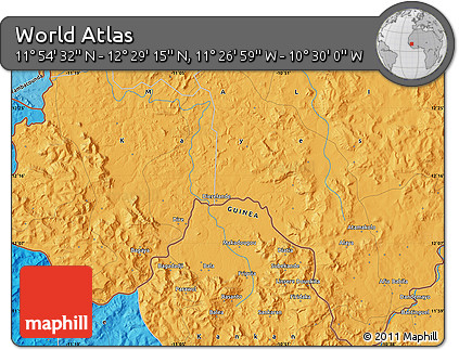 Political Map of the Area around 12° 11' 54" N, 10° 58' 29" W