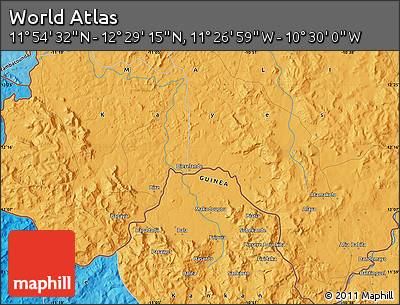 Political Map of the Area around 12° 11' 54" N, 10° 58' 29" W