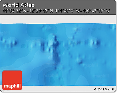 Political 3D Map of the Area around 12° 11' 54" N, 111° 16' 30" W