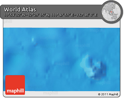 Shaded Relief 3D Map of the Area around 12° 11' 54" N, 112° 16' 30" E