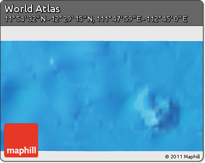 Shaded Relief 3D Map of the Area around 12° 11' 54" N, 112° 16' 30" E