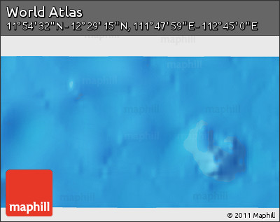 Shaded Relief 3D Map of the Area around 12° 11' 54" N, 112° 16' 30" E
