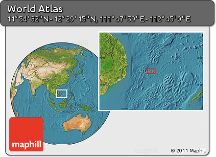 Satellite Location Map of the Area around 12° 11' 54" N, 112° 16' 30" E