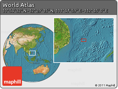 Satellite Location Map of the Area around 12° 11' 54" N, 112° 16' 30" E