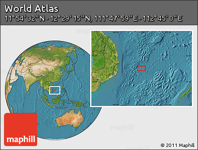 Satellite Location Map of the Area around 12° 11' 54" N, 112° 16' 30" E