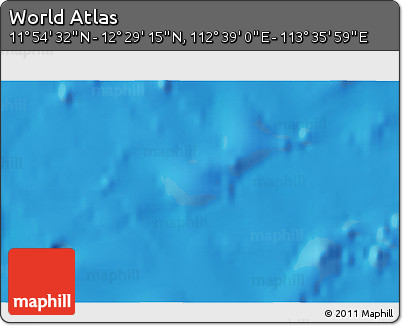 Physical 3D Map of the Area around 12° 11' 54" N, 113° 7' 30" E