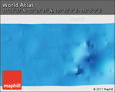 Physical 3D Map of the Area around 12° 11' 54" N, 115° 40' 30" E