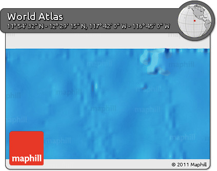 Shaded Relief 3D Map of the Area around 12° 11' 54" N, 117° 13' 29" W