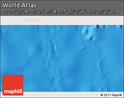 Shaded Relief 3D Map of the Area around 12° 11' 54" N, 117° 13' 29" W