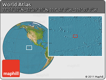 Satellite Location Map of the Area around 12° 11' 54" N, 117° 13' 29" W