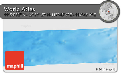 Physical Panoramic Map of the Area around 12° 11' 54" N, 118° 13' 29" E