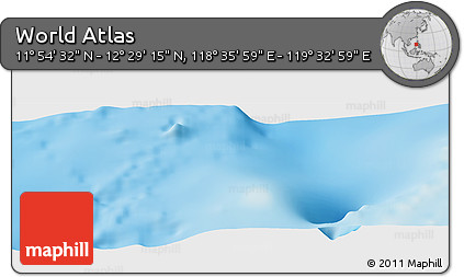 Physical Panoramic Map of the Area around 12° 11' 54" N, 119° 4' 29" E