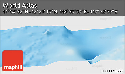 Physical Panoramic Map of the Area around 12° 11' 54" N, 119° 4' 29" E